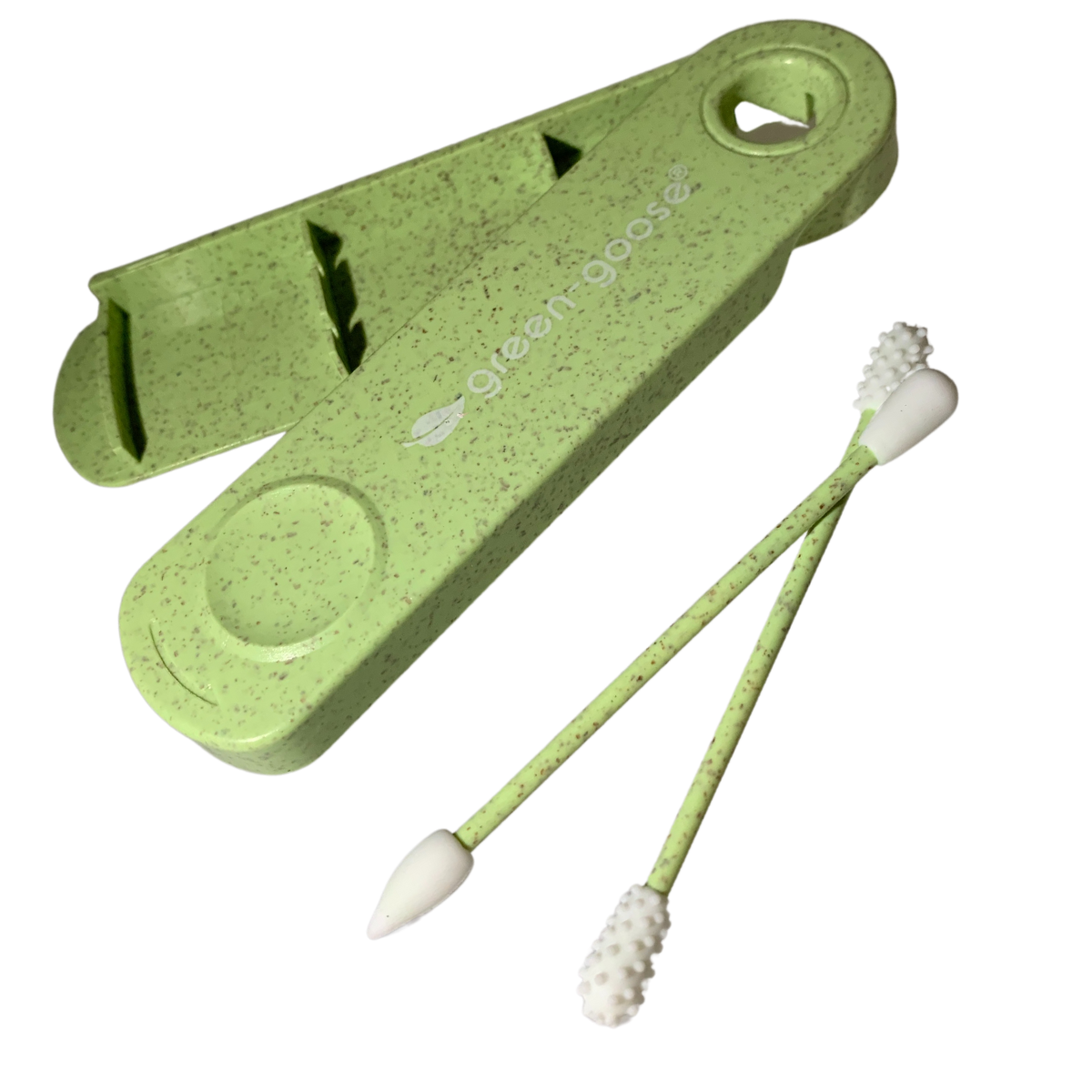 Bio Based wattenstaafjes set van groen bio plastic