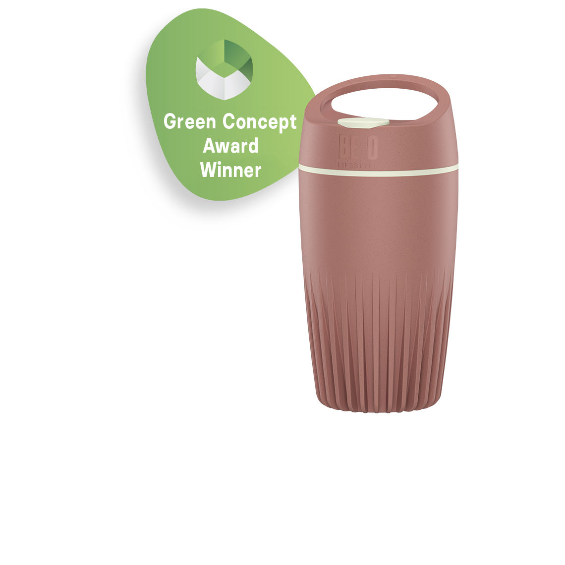 Be O Cup Pink Marantha, herbruikbare koffiebeker van gerecyclede olie