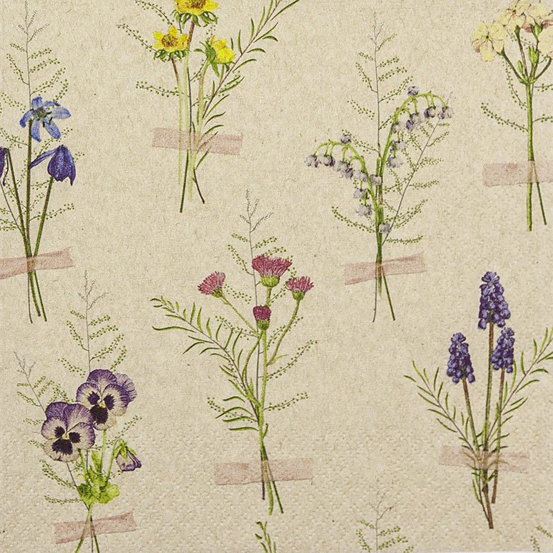 Eco Line duurzame wegwerpservetten Herbarium print