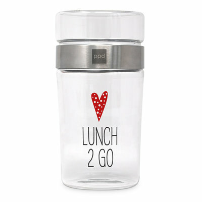 PPD Snack-to-go container - Lunch 2 Go beker van borocilicaatglas - OP=OP PPD Snack-to-go container - Lunch 2 Go beker van borocilicaatglas - OP=OP