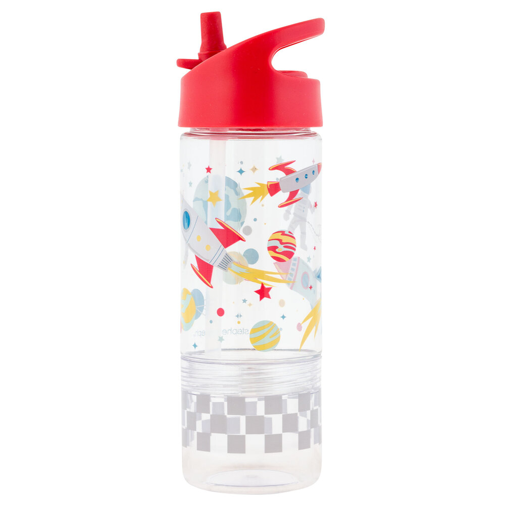 Sip & Snack bottle Red Space - Ruimte drinkfles met snackbakje van Tritan Sip & Snack bottle Red Space - Ruimte drinkfles met snackbakje van Tritan
