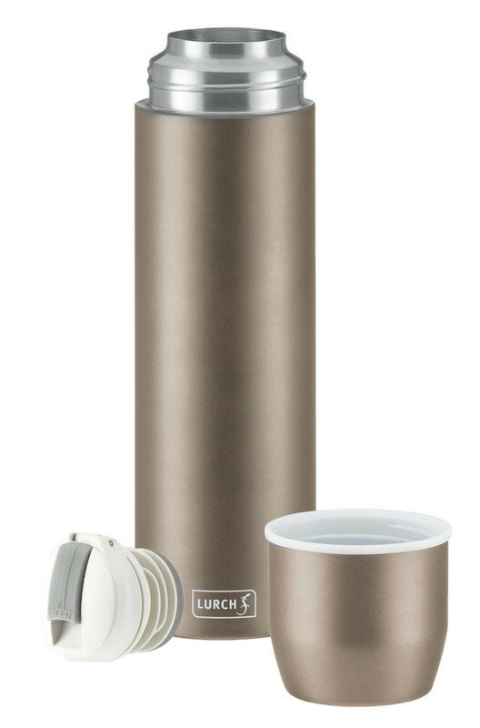 Lurch Insulated Bottle Taupe with cup 750ml - Grote thermosfles met beker Lurch Insulated Bottle Taupe with cup 750ml - Grote thermosfles met beker