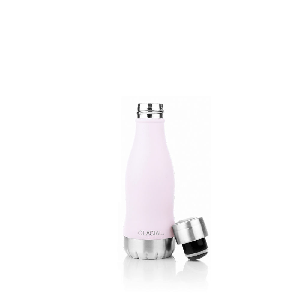 Glacial Insulated Stainless steel Bottle 280ml Pink Powder, klein dubbelwandig drinkflesje Glacial Insulated Stainless steel Bottle 280ml Pink Powder, klein dubbelwandig drinkflesje