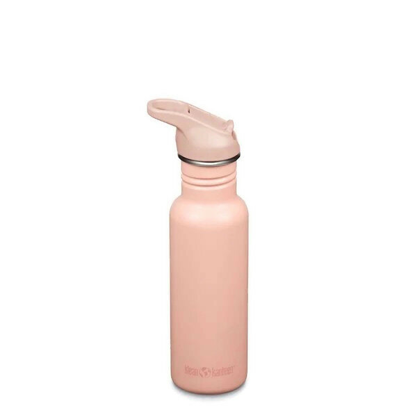 Klean Kanteen Classic Bottle Flip Seal Sport Cap 532ml Peach - Waterfles met rietje
