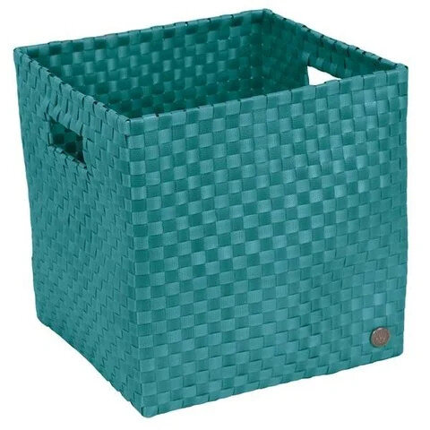 Handed By Sicilia Blue Green - Grote kubusmand of kastmand in petrol