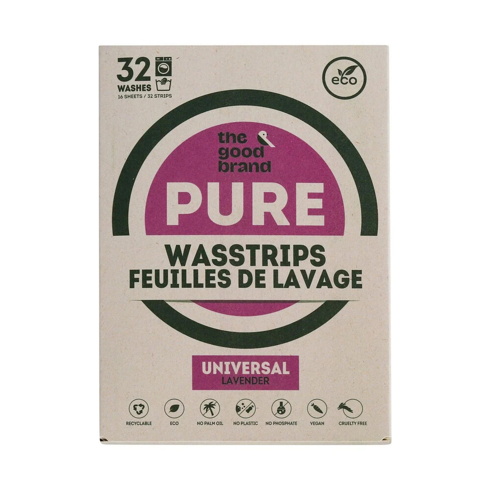 The Good Brand wasstrips voor 32 wasbeurten Lavender - plasticvrij wasmiddel