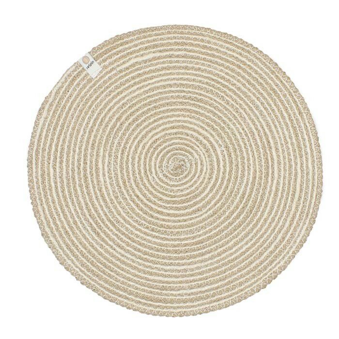 ReSpiin Jute Spiral Tablemat, natural White - Natuurlijke placemat 32cm ReSpiin Jute Spiral Tablemat, natural White - Natuurlijke placemat 32cm