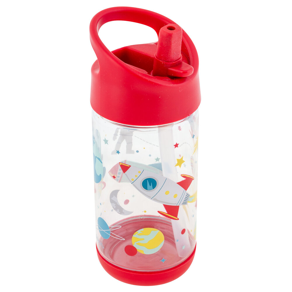 Flip top bottle Red Space - Tritan kinderfles met ruimtevaart print