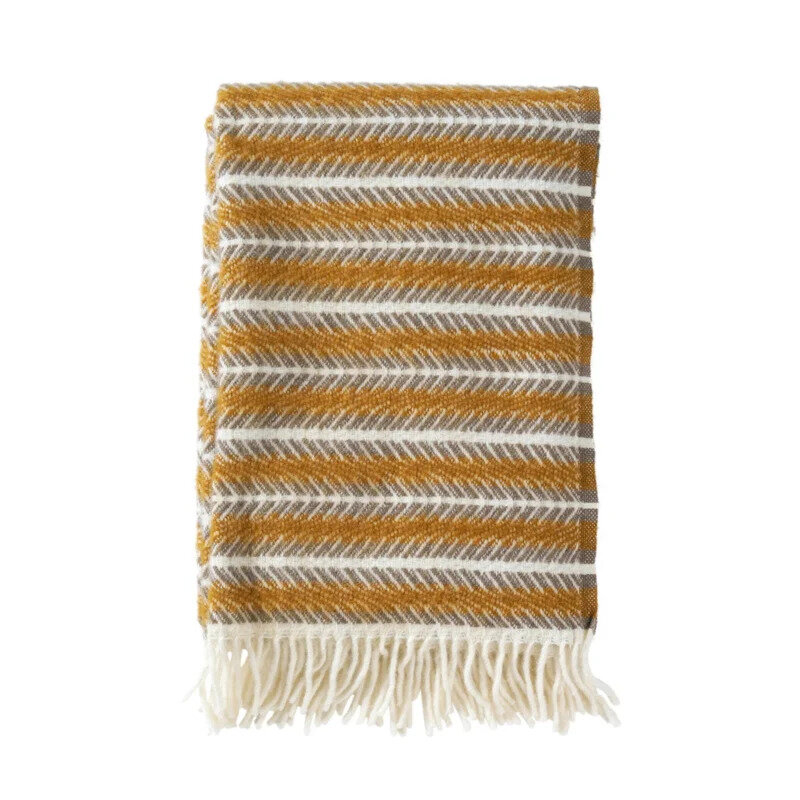 Klippan deken of plaid van Eco wol - Oscar multi amber