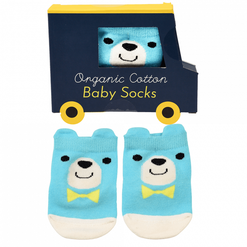 REX London Baby sokjes van biologisch katoen - Bear Blue REX London Baby sokjes van biologisch katoen - Bear Blue