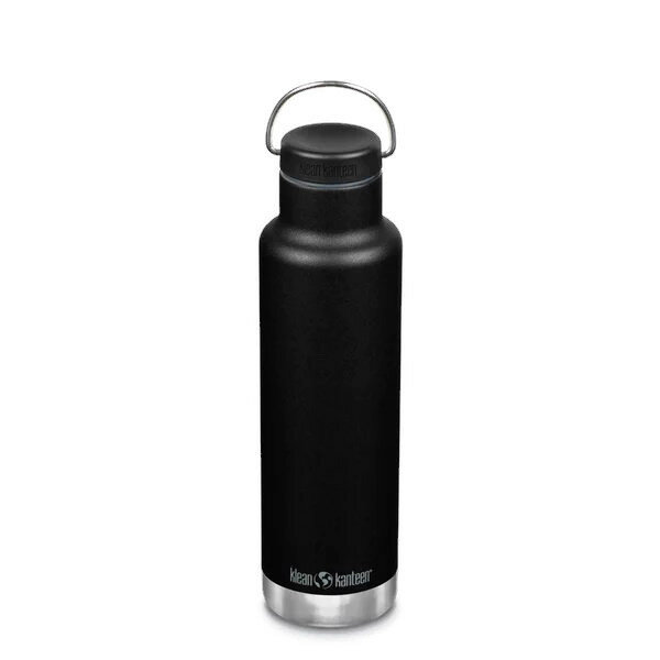 Klean Kanteen Classic Narrow Insulated 592ml Black, zwarte RVS thermosfles Klean Kanteen Classic Narrow Insulated 592ml Black, zwarte RVS thermosfles