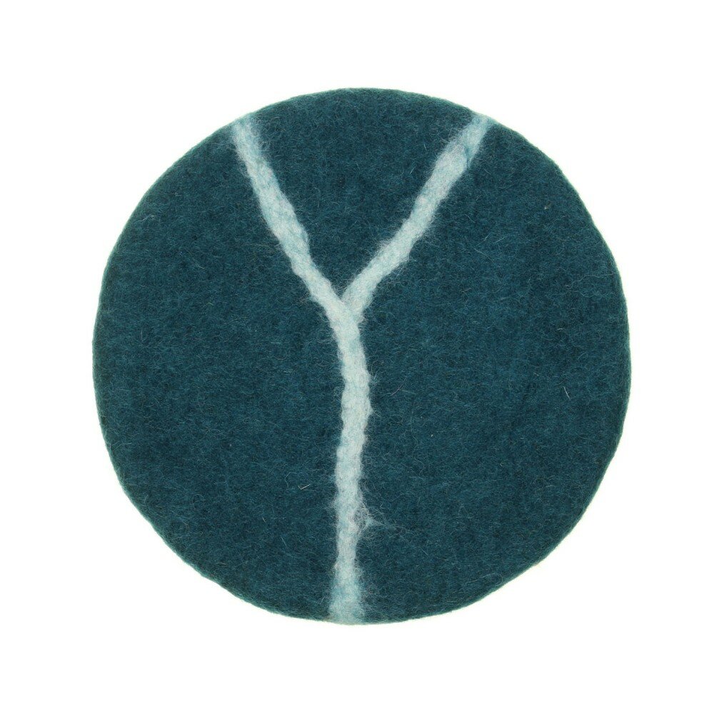 Sjaal met Verhaal ronde vilten onderzetter - Sealife Marble Zeegroen Sjaal met Verhaal ronde vilten onderzetter - Sealife Marble Zeegroen