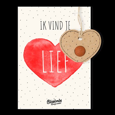 Blossombs Bloembommetjes kaart met hanger - Lief