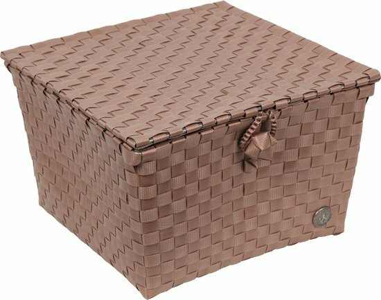 Handed By Pisa Basket Small rosé gold - gevlochten mandje met deksel