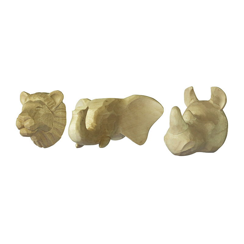 The Zoo Wallhook Safari, naturel houten wandhaken