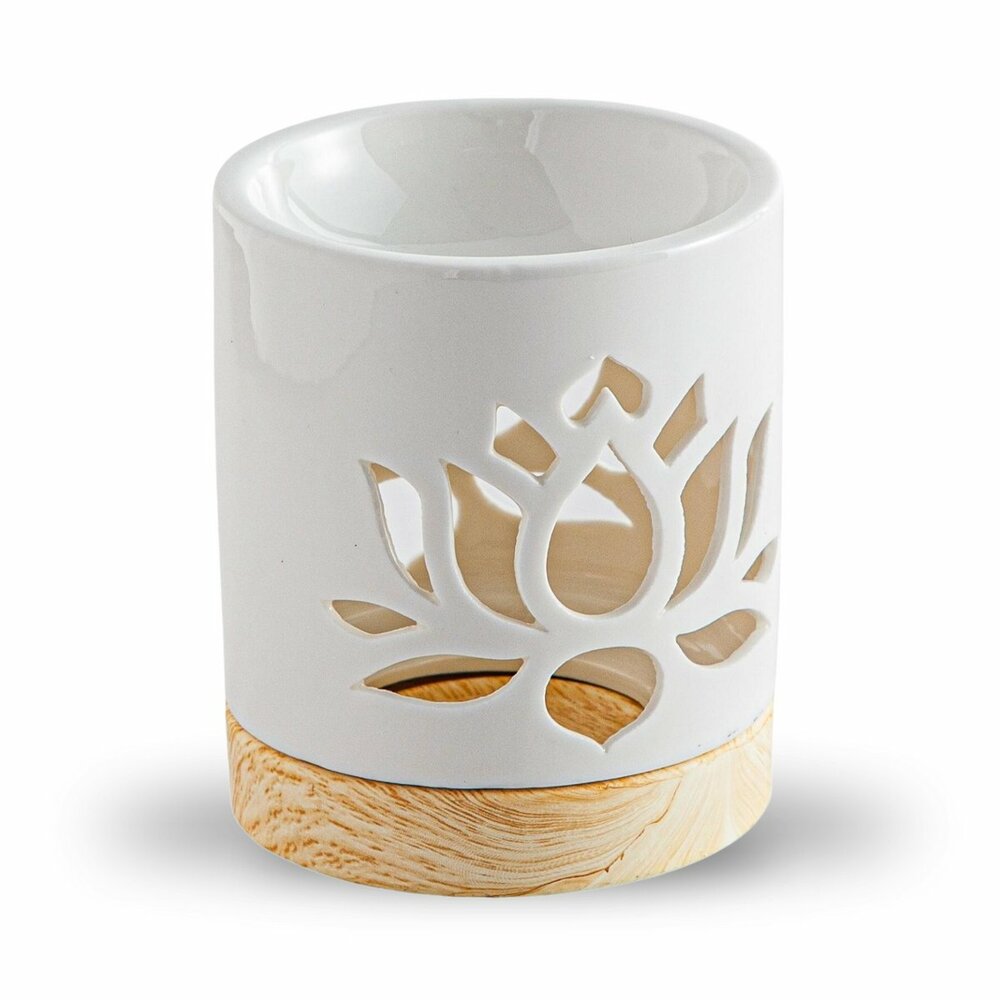 Aromabrander van keramiek met bamboehout van Zen Arome - Lotus