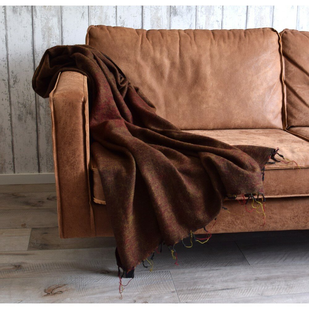 Sjaal met Verhaal plaid Herfstblad - Fairtrade gemaakt in Nepal