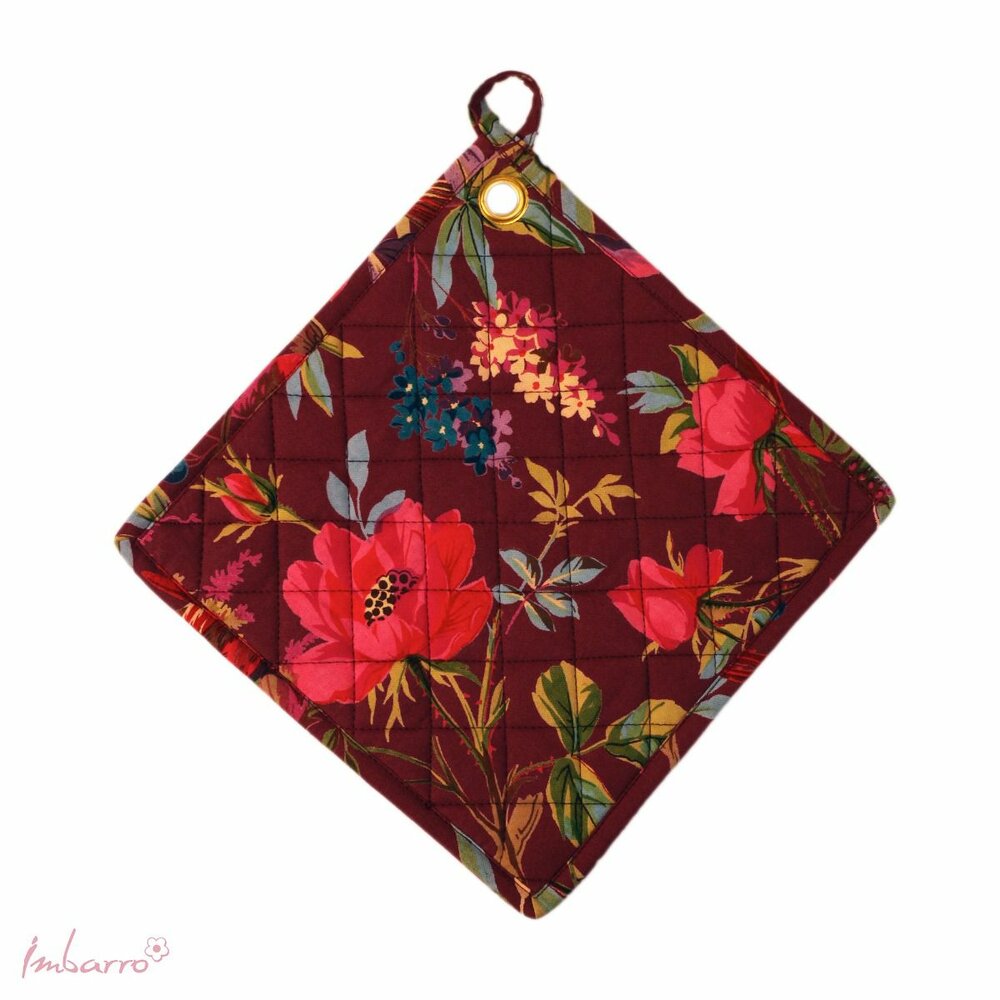 Imbarro Pannenlap set, Potholders Paradise Aubergine