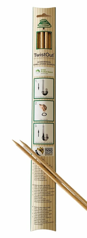 TwistOut Drain unblocker sticks - Afvoer ontstopper van natuurlijk beukenhout