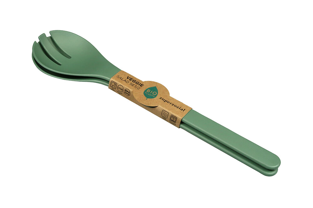 Zuperzozial Veggie Salad Server set Rosemary Green - C-PLA saladebestek Groen