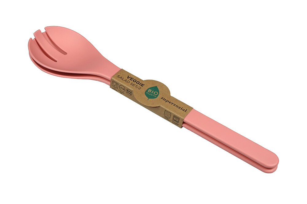 Zuperzozial Veggie Salad Server Vintage Pink - roze C-PLA saladebestek 