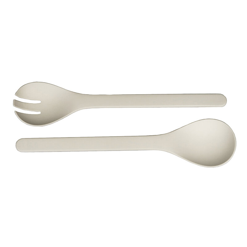 Zuperzozial Veggie Salad Server set Coconut White - C-PLA saladebestek 