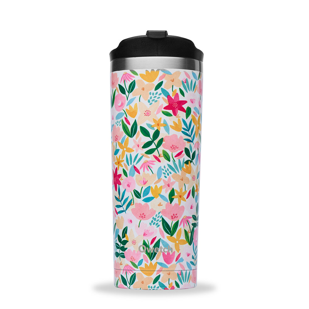 Qwetch RVS thermosbeker 470ml - Travel Mug Flora Rose Qwetch RVS thermosbeker 470ml - Travel Mug Flora Rose