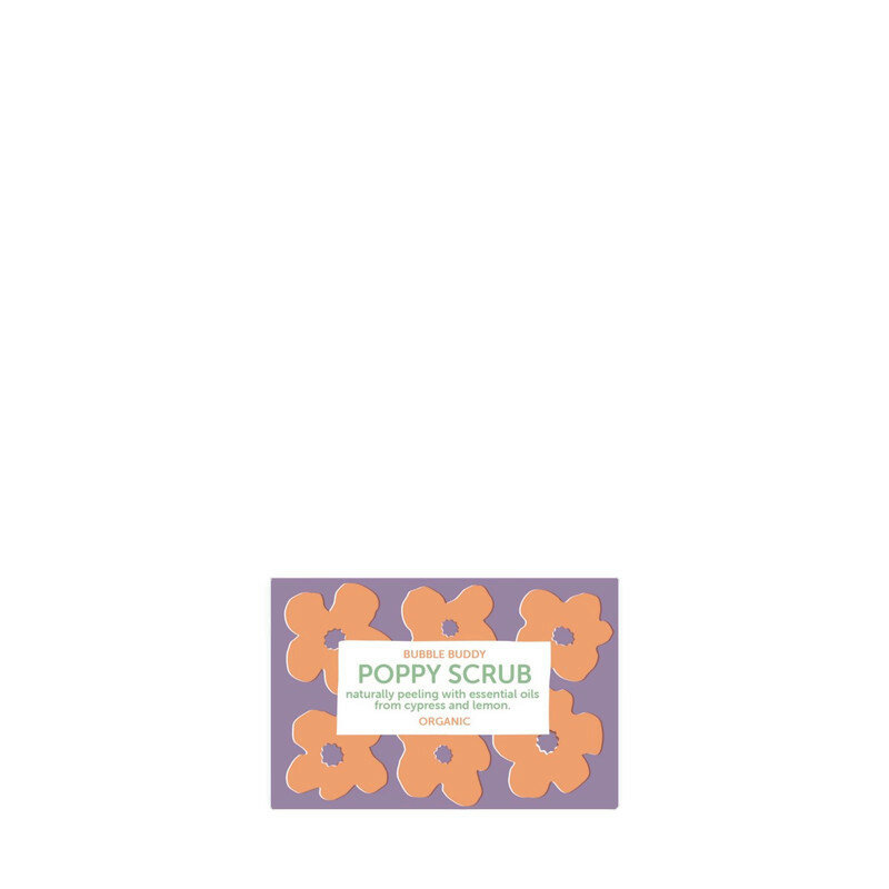 Bubble Buddy organic scrub bar - Poppy Scrub Scrubzeep blok  Bubble Buddy organic scrub bar - Poppy Scrub Scrubzeep blok