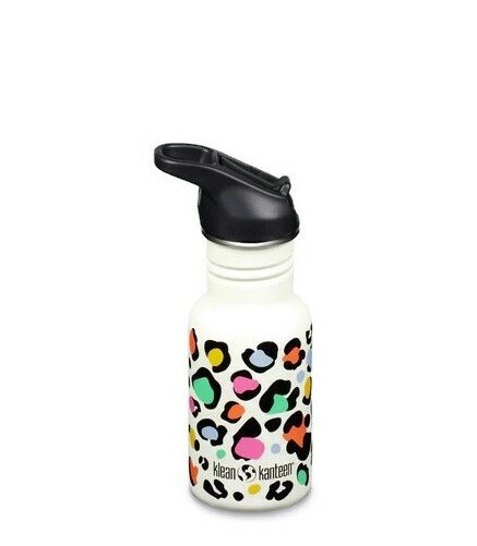 Kid Kanteen Classic Narrow Flipsportdop 12oz/355ml Leopard