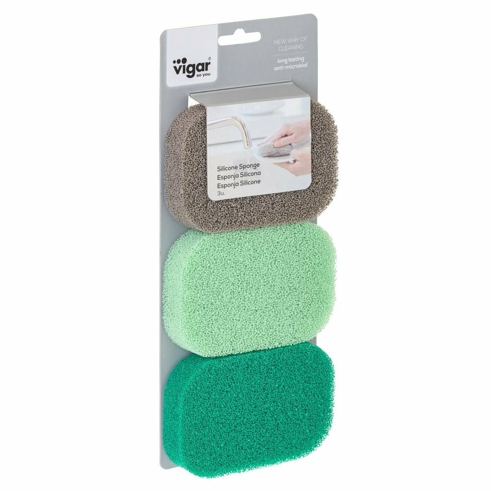 Vigar silicone schoonmaaksponzen, set van 3
