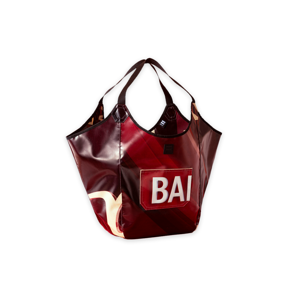 I-WAS grote blauwe draagtas van gerecycled Billboard - SALE I-WAS grote blauwe draagtas van gerecycled Billboard - SALE