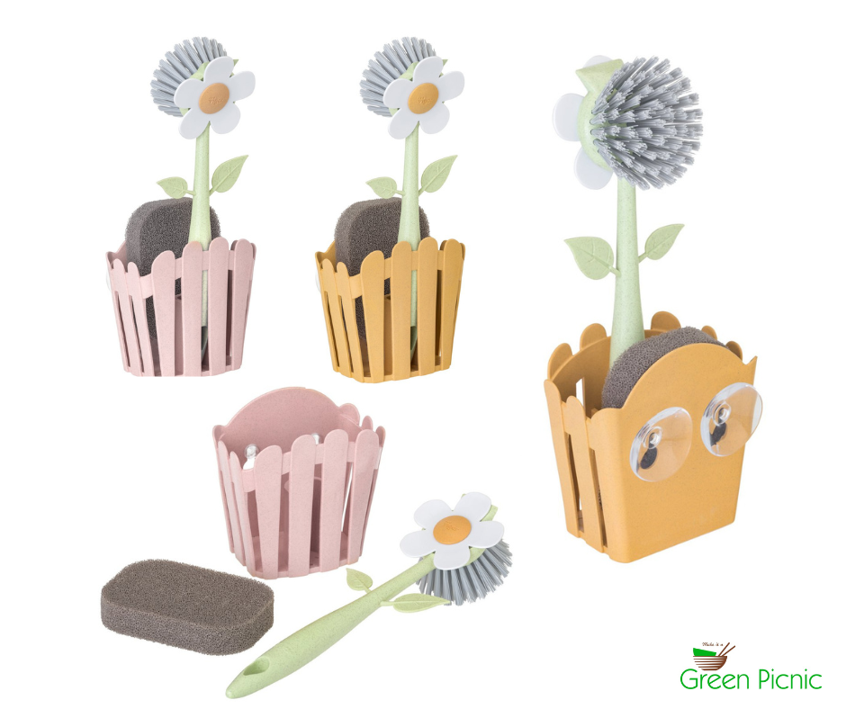 Vigar Florganic - 3-delige Bloem afwasborstel set van plantaardig Bioplastic.