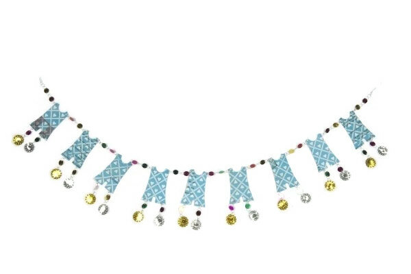 FairTrade papierslinger : Hoera een baby blauw