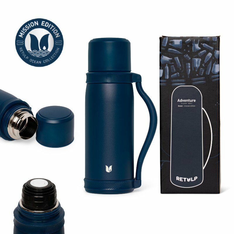 ReTulp Ocean Adventure - XL RVS thermoskan 1200ml  ReTulp Ocean Adventure - XL RVS thermoskan 1200ml