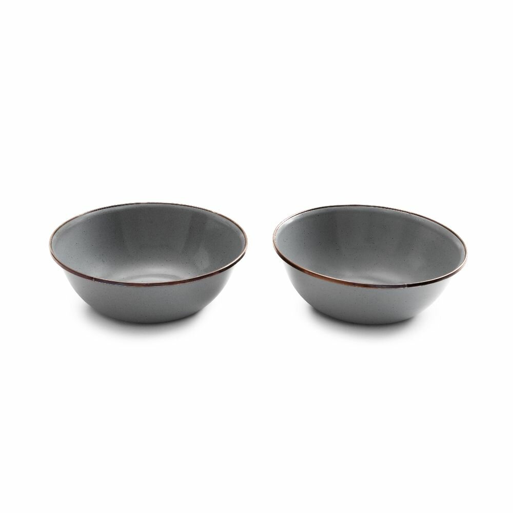 Barebones Enamel Bowl Slate Grey - set grijze kommen Barebones Enamel Bowl Slate Grey - set grijze kommen