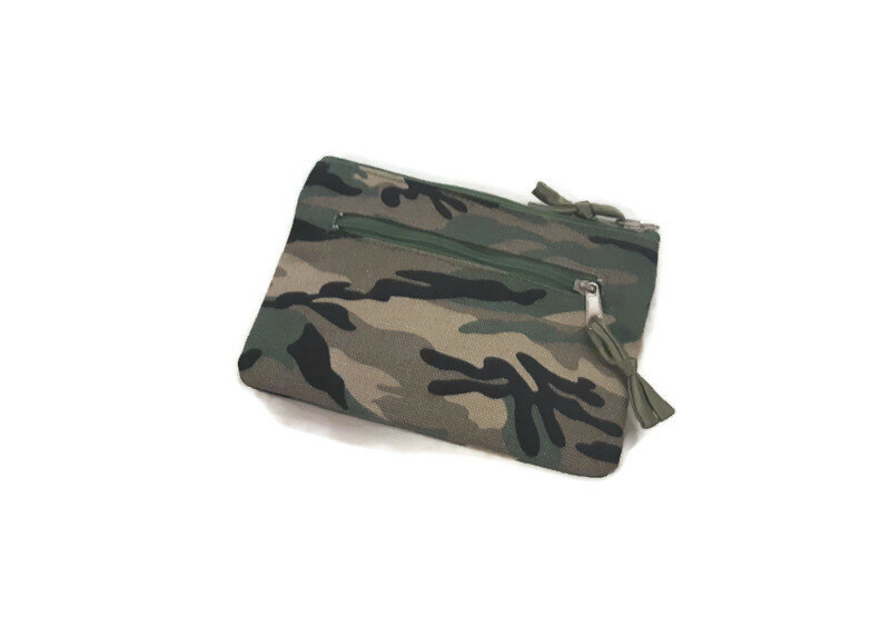 Fairtrade portemonnee van canvas  - Camouflage linnen