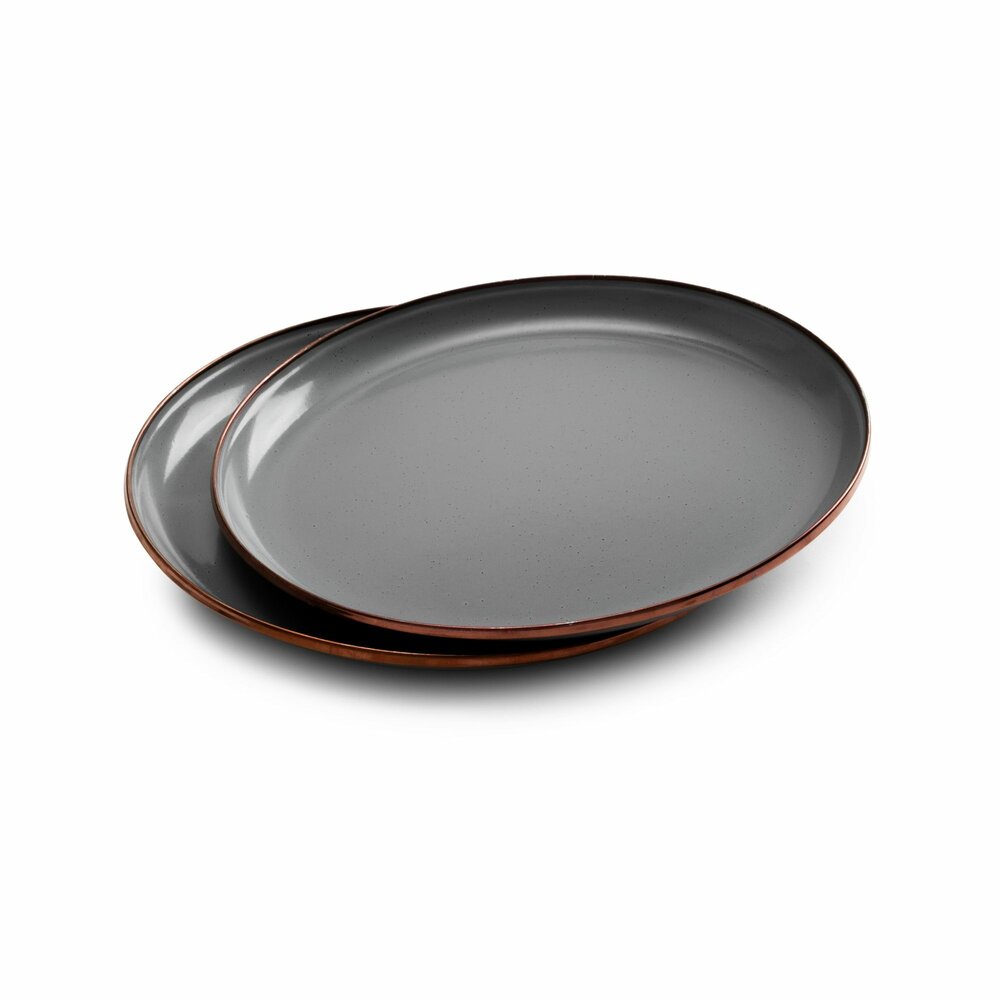 Barebones Enamel Deep Plate Slate Grey - set grijze dinerborden Barebones Enamel Deep Plate Slate Grey - set grijze dinerborden