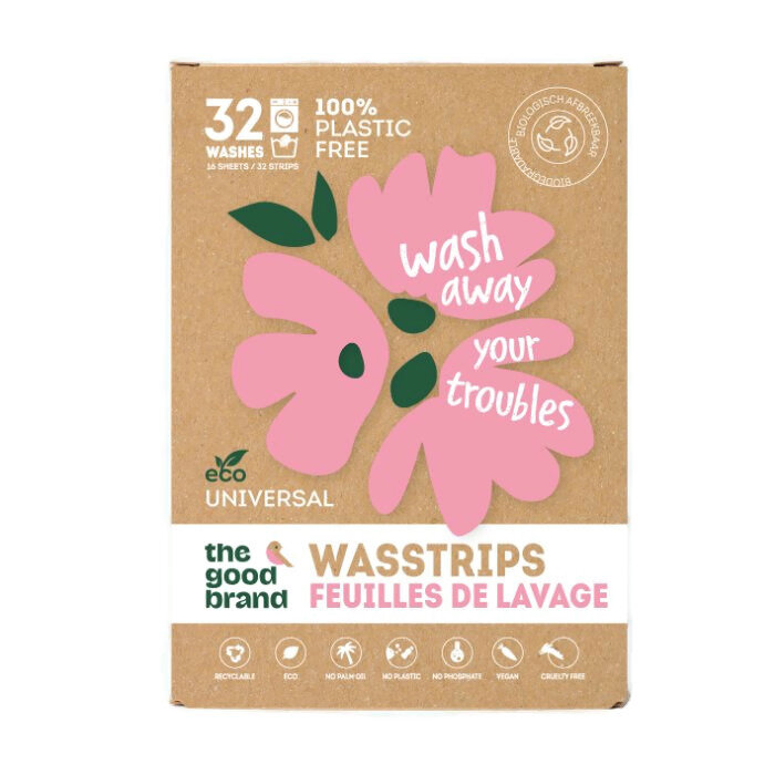 The Good Brand wasstrips voor 32 wasbeurten - plasticvrij wasmiddel