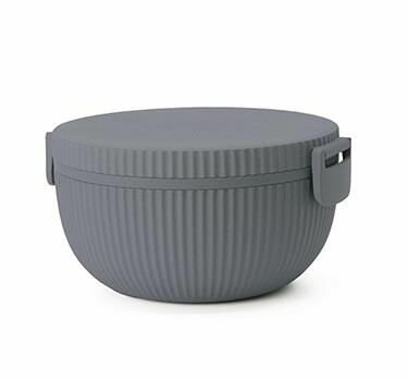 BioLoco Plant de Luxe bowl donkergrijs - salade box van PLA bio plastic BioLoco Plant de Luxe bowl donkergrijs - salade box van PLA bio plastic