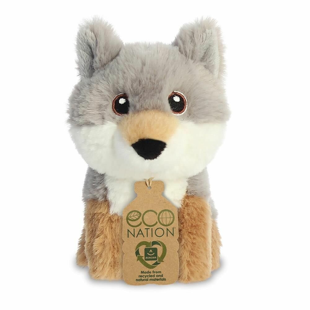 Eco Nation mini knuffeldier gemaakt van gerecycled materiaal - Wolf