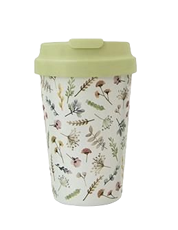 BioLoco Plant Easy cup, PLA koffie to go beker - Watercolor Flowers 