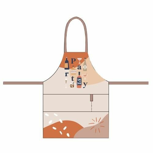 Keukenschort van biologisch katoen met Party print Chicmic Keukenschort van biologisch katoen met Party print Chicmic