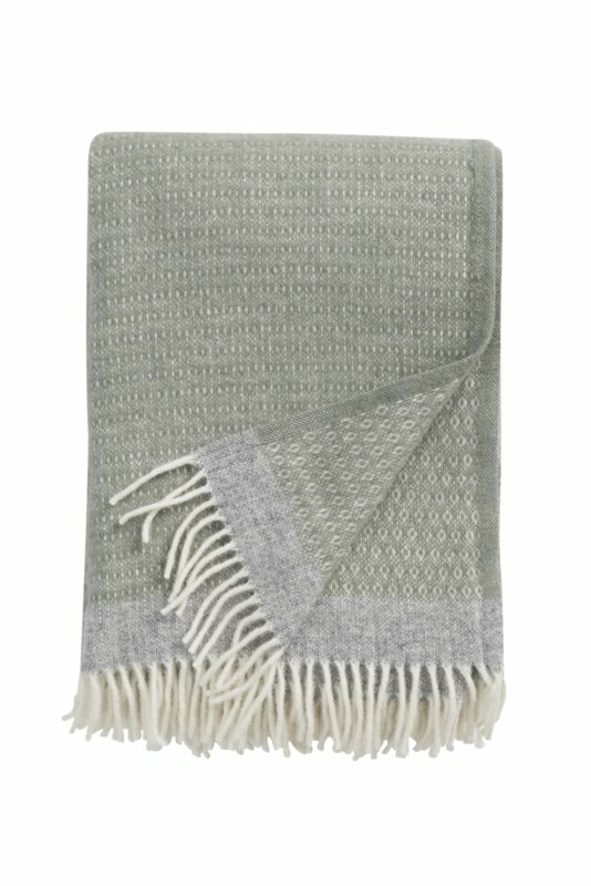 Klippan deken van Eco Lamswol Harald pale green/grey