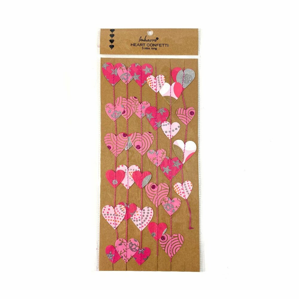 Imbarro Heart Confetti Multi slinger van papier - roze hartjes