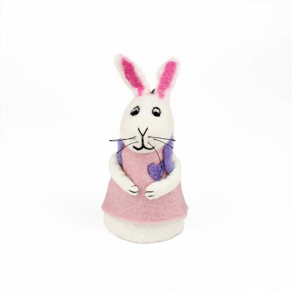 Sjaal met Verhaal Paashaas eiwarmer van vilt - Roze