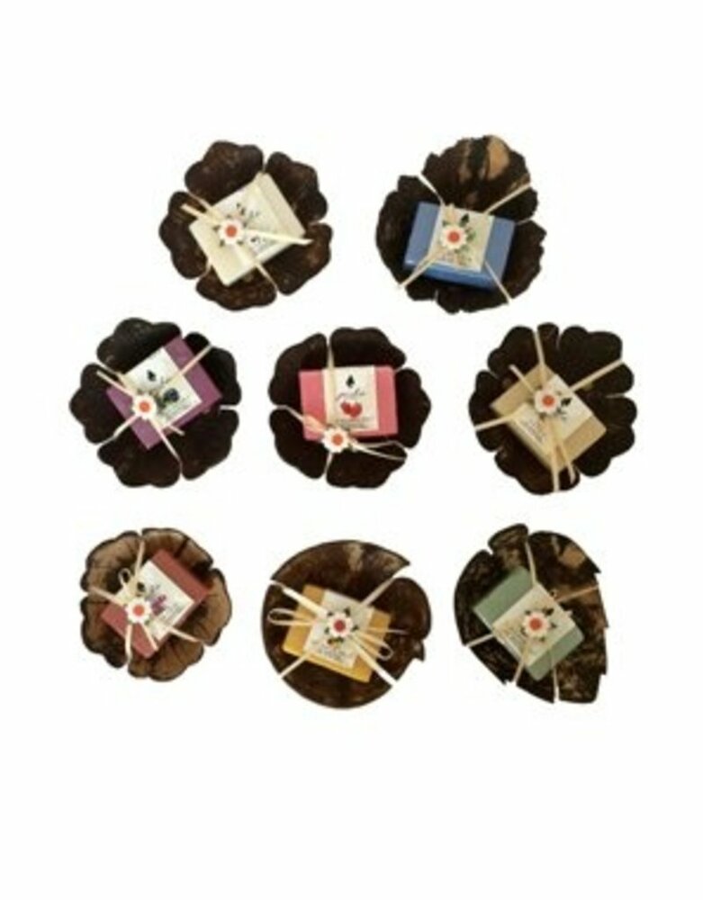 FairTrade kokosnootschelp met handgemaakt zeepje