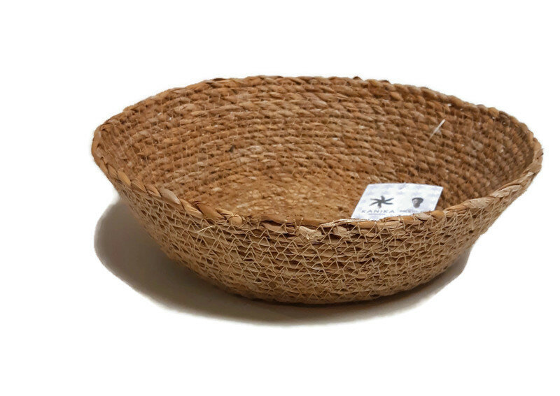 Fairtrade mandje van Kanika - Hogla Zeegras small rond Fairtrade mandje van Kanika - Hogla Zeegras small rond