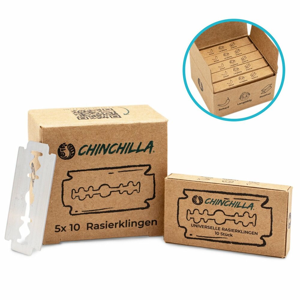 Chinchilla 50-pack losse scheermesjes voor veiligheidsscheermes