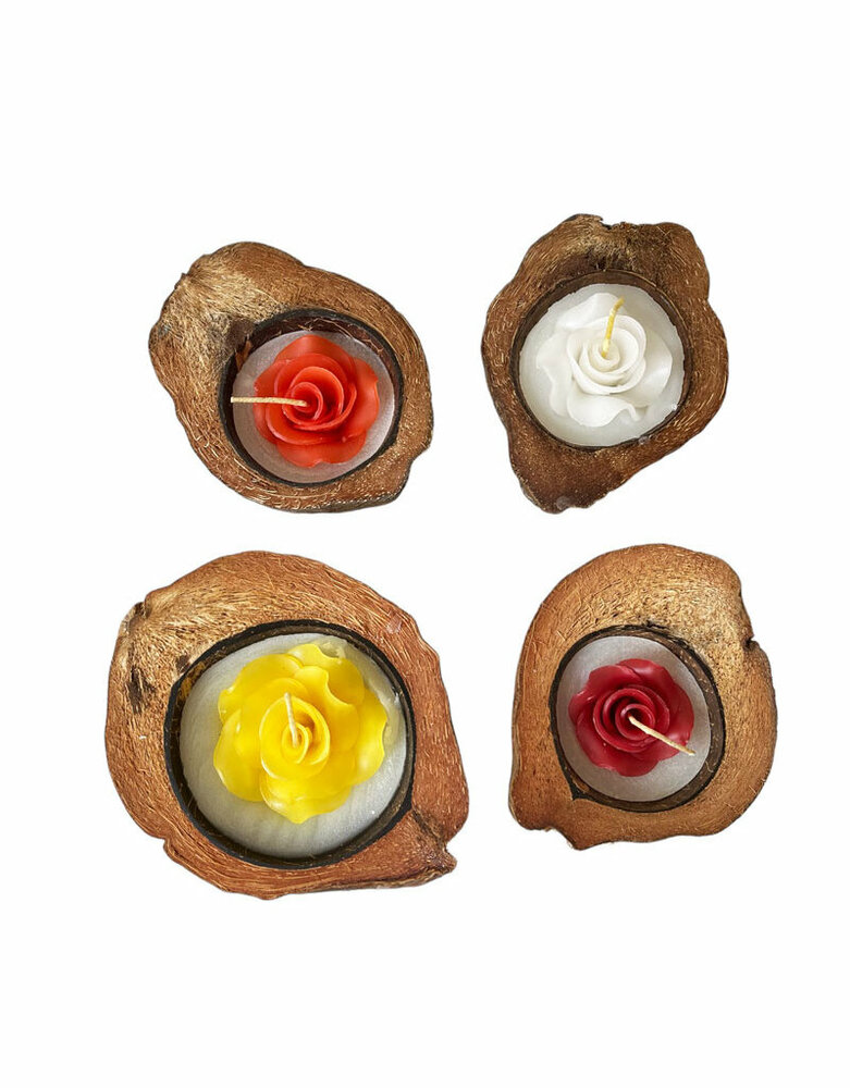 Fairtrade kokosnoot geurkaars - Diverse kleuren