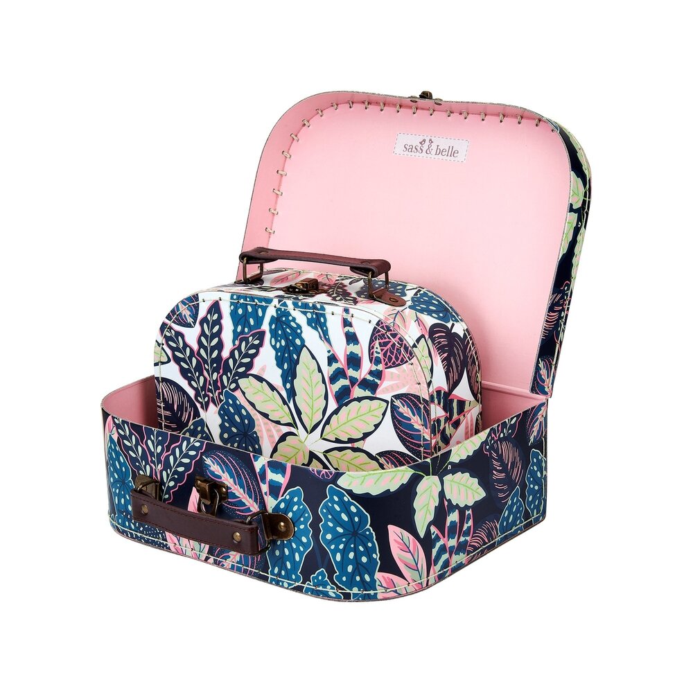 Sass & Belle Suitcase Leaves set, 2 koffertjes van gerecycled karton Sass & Belle Suitcase Leaves set, 2 koffertjes van gerecycled karton